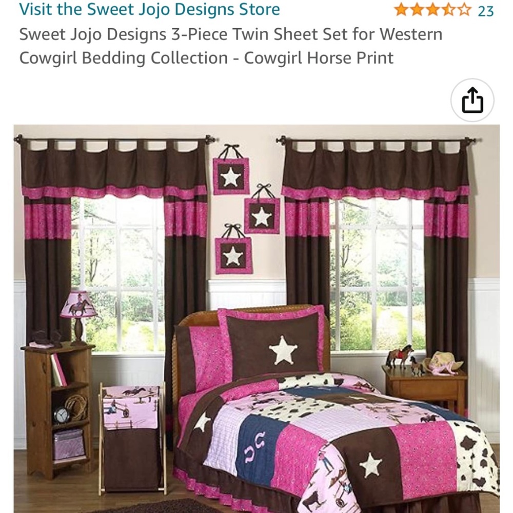 Cowgirl horse girls bedding set